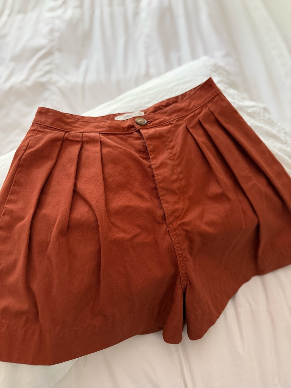Doen Jasper Pleated Shorts, Size Small, 100% Cotton